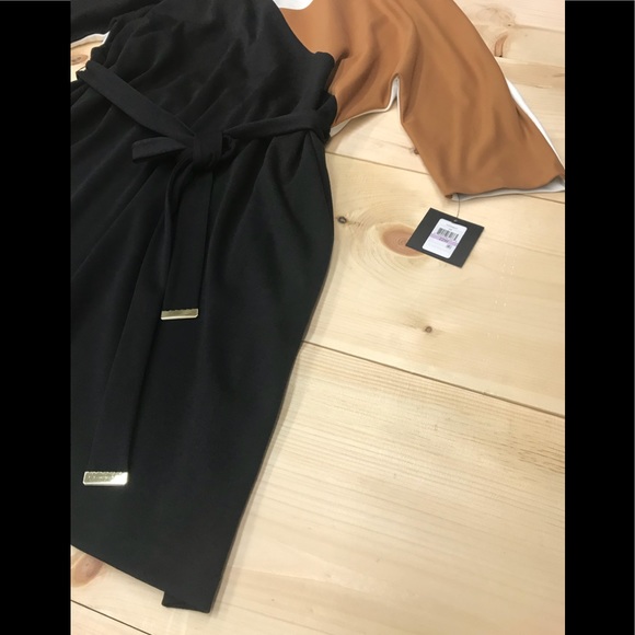 🌹Ellen Tracy thicker dress black/brown/off-white - Picture 4 of 8